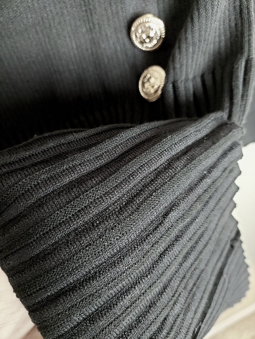 Lulus Chicest Crush Black Ribbed Long Sleeve Mini Sweater Dress Size L - Picture 8 of 13